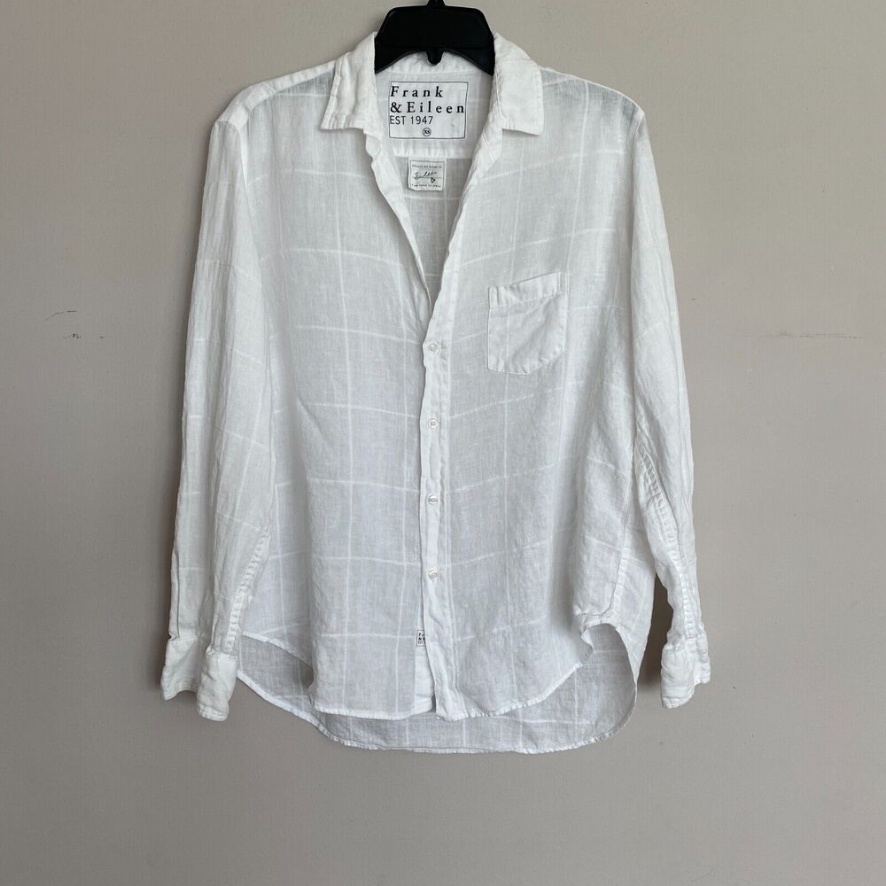 Frank & Eileen White Button-Down Linen Shirt